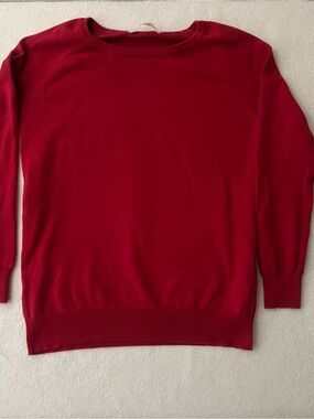 ZARA Knit Red Sweater Women’s Size Small S Long Sleeve Academia Basics